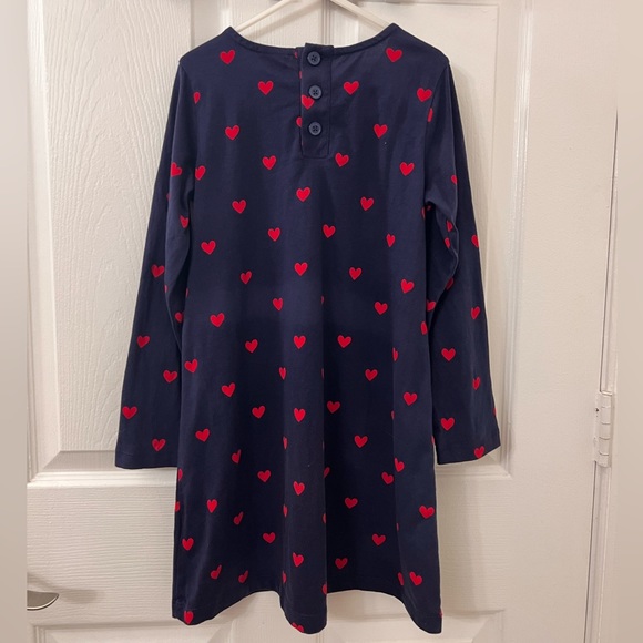 Hanna Andersson Red Hearts & Gingerbread Navy Swing Dress - Picture 2 of 4